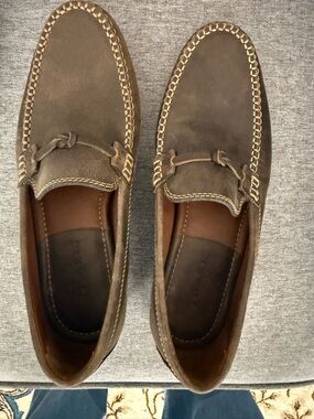 Trask Brown Suede Moc Toe Driving Loafers